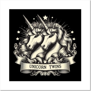 unicorn twins Posters and Art